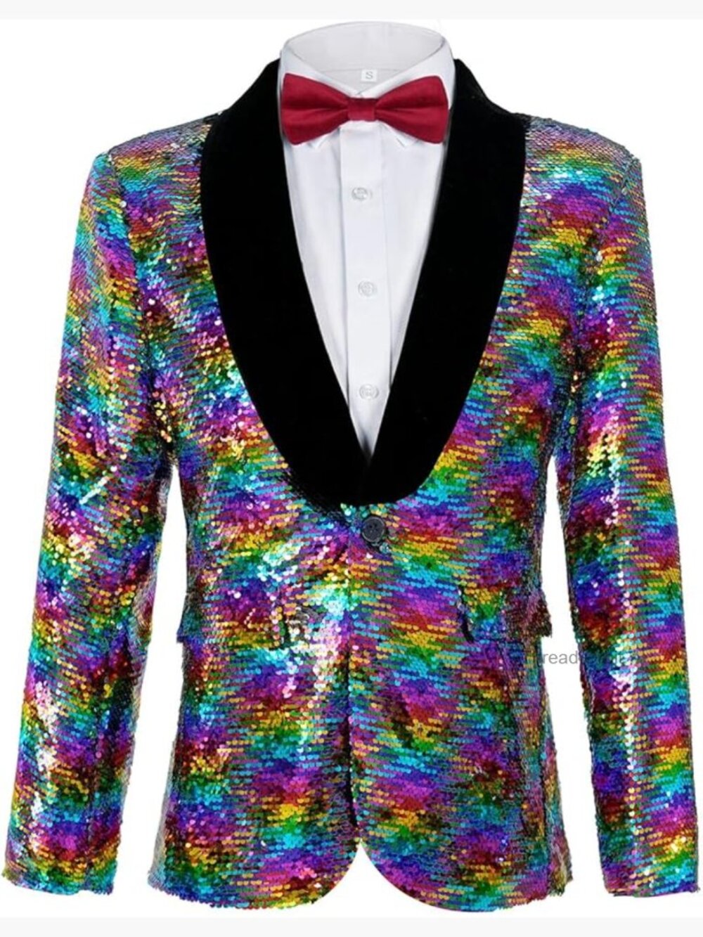 Men's Sequin Blazer Sparkle Tuxedo Jacket One Button Prom Wedding Party